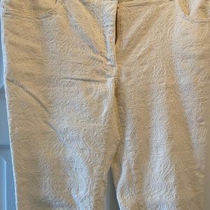 Embossed cream pants
